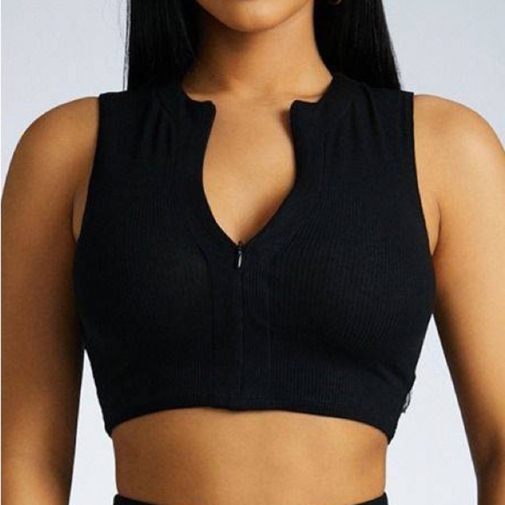 Naked Wardrobe Zip It Down Ribbed Tank